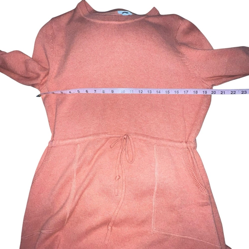 J. Jill Size Med‎ Soft Orange Heather Pure Jill Drawstring-Waist Sweater Dress - Picture 6 of 12